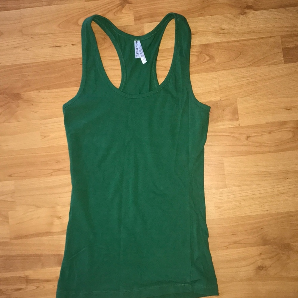 Green racer back tank top